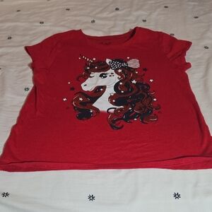 The Children's Place Red, White, And Blue Unicorn Tee